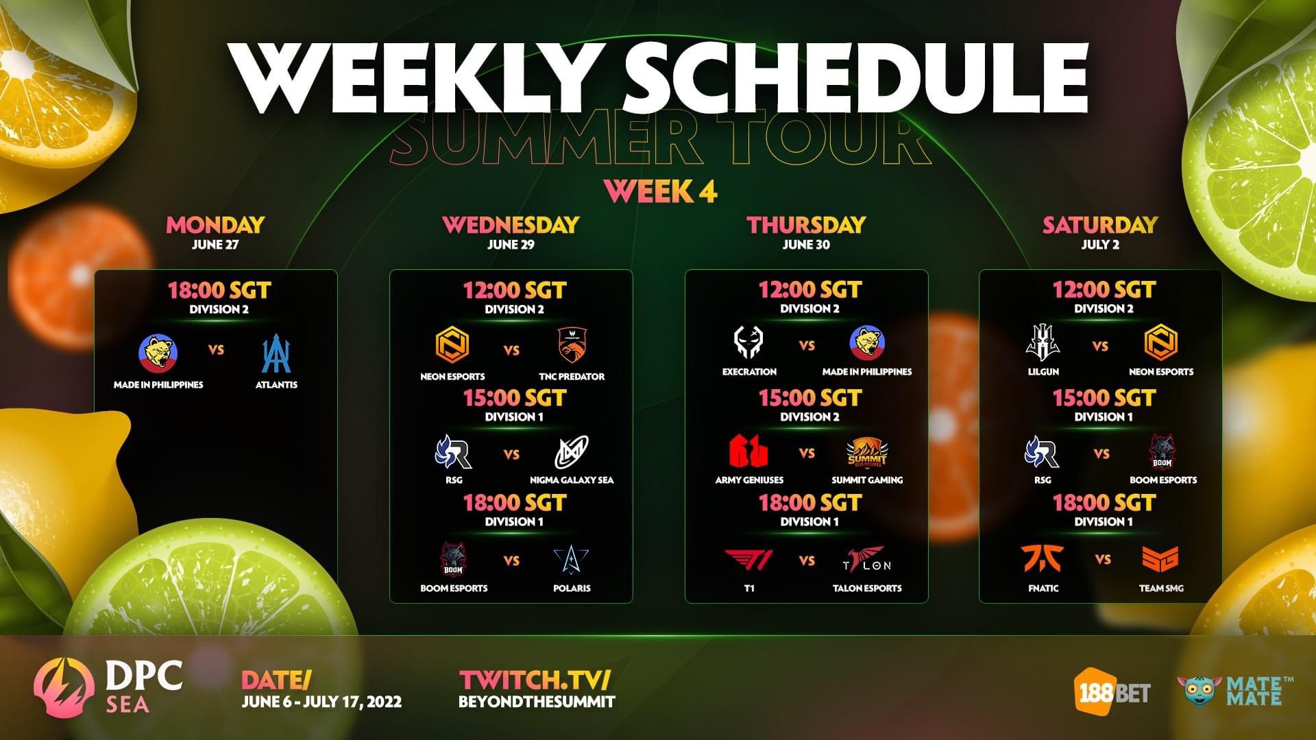 mate mate gaming weekly schedule